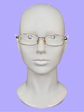 Fendi Silver Rectangular Metal Eyeglasses
